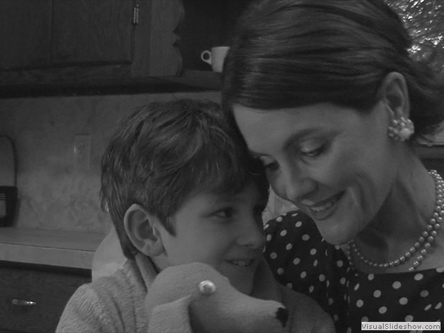 Mommy comforts David